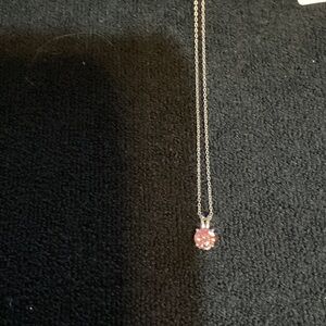 Elegant Silver Necklace with Pink Gemstone